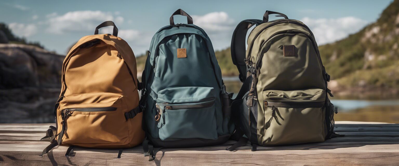 Group of eco-friendly backpacks