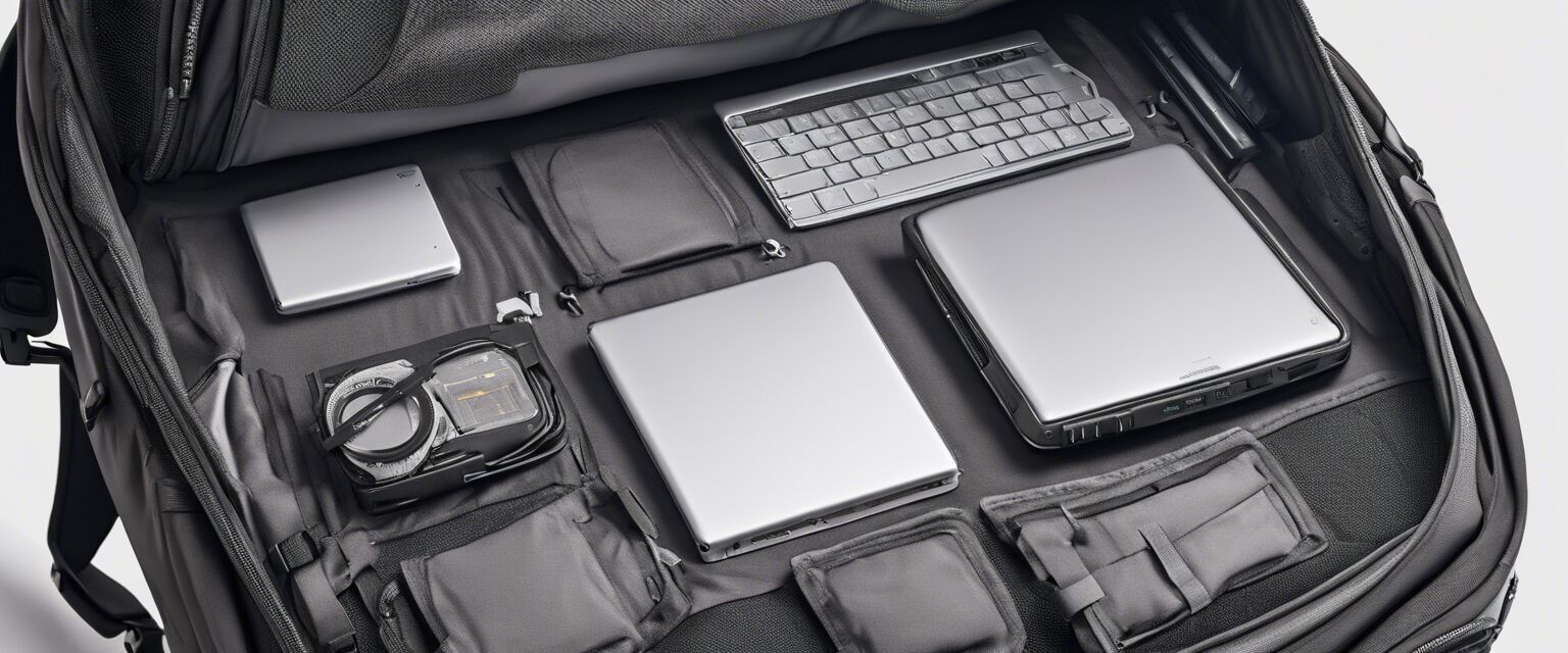 Illustration of laptop compartment safety features