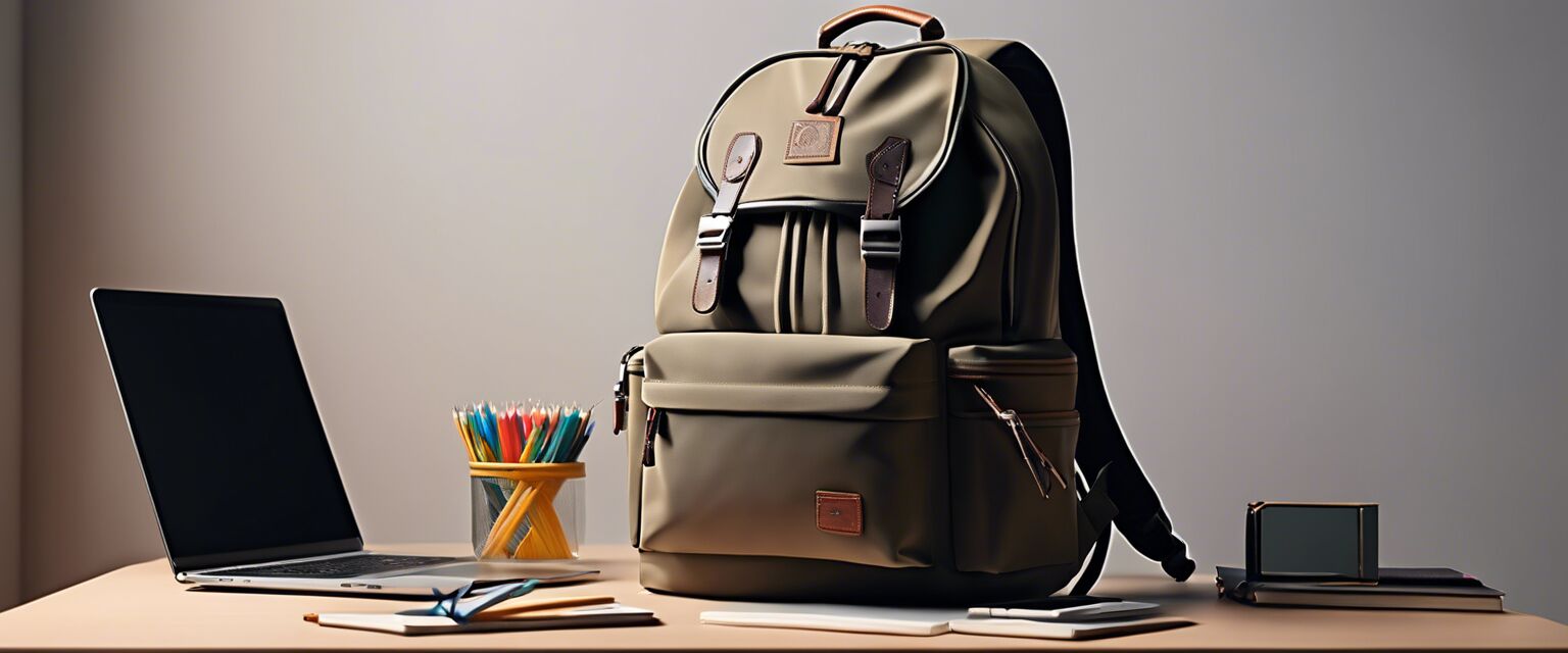 Stylish budget-friendly backpack on a desk