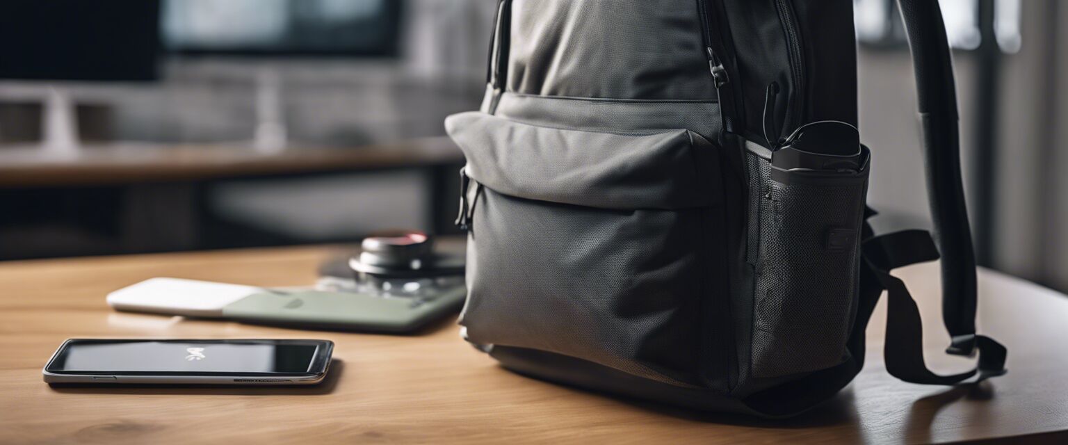 USB charging port in a backpack